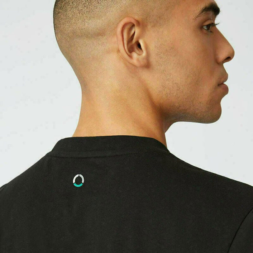 Mercedes AMG Petronas F1 Team Black Fanwear Stealth Logo Tee Shirt