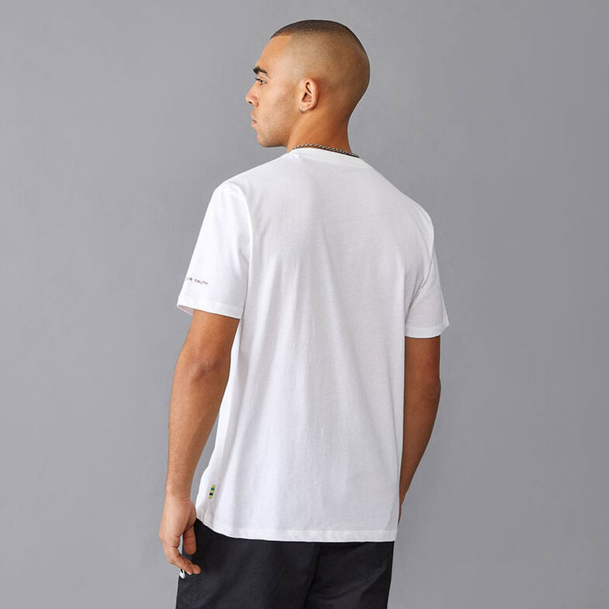 Aytron Senna Bright White Fanwear Double S Senna Logo Tee Shirt