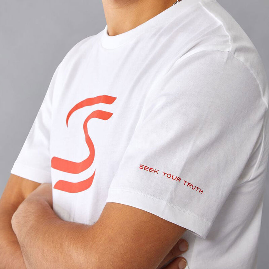 Aytron Senna Bright White Fanwear Double S Senna Logo Tee Shirt