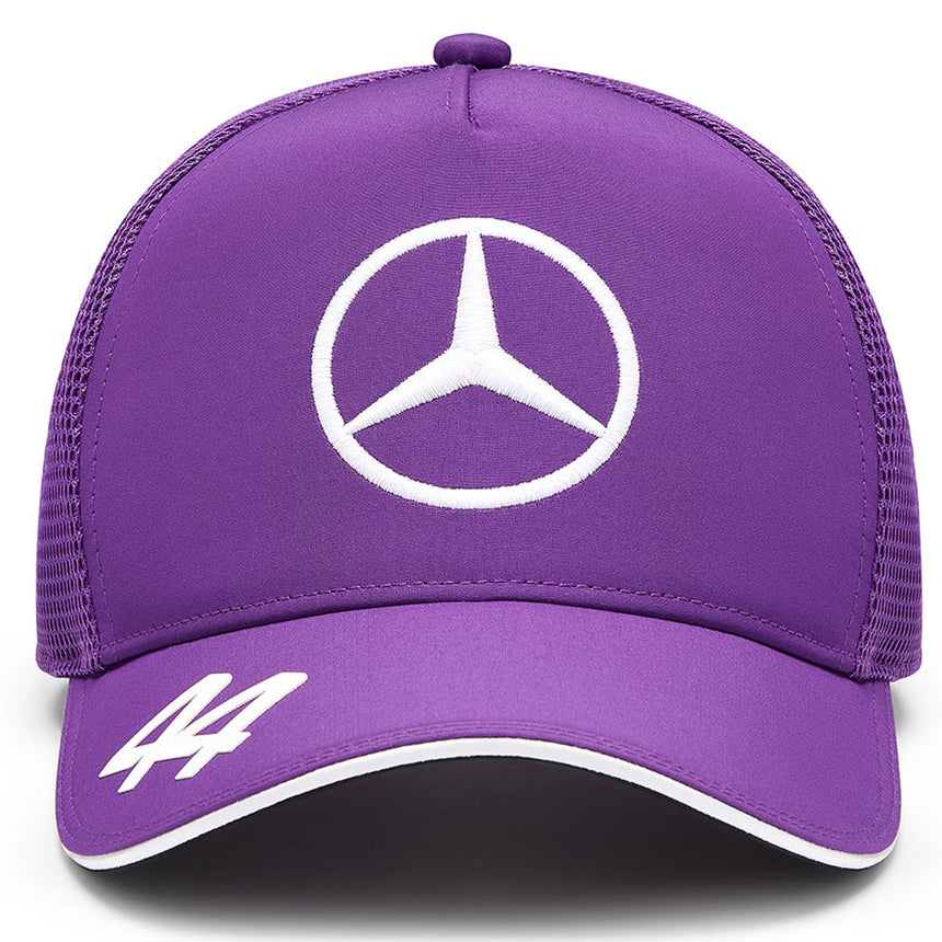 Mercedes AMG Petronas 2024 Lewis Hamilton #44 Purple Driver Trucker Cap