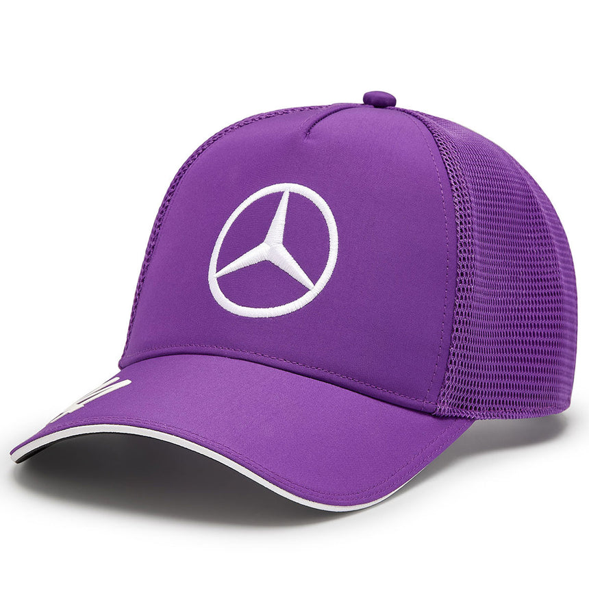 Mercedes AMG Petronas 2024 Lewis Hamilton #44 Purple Driver Trucker Cap