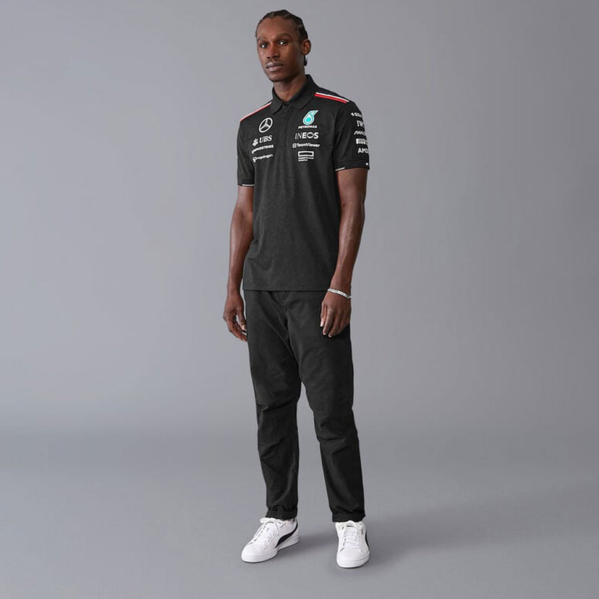 Mercedes AMG Petronas F1 Team Black Pol Tee Shirt