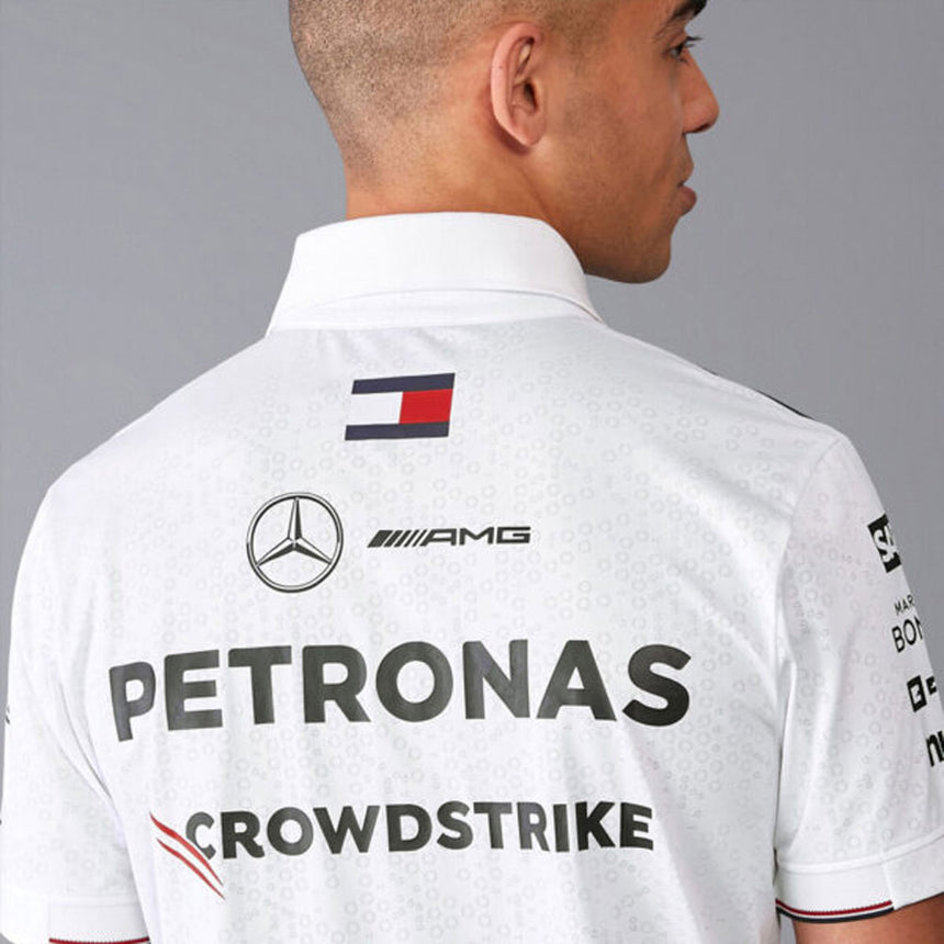 Mercedes AMG Petronas F1 Team 2024 White Polo Tee Shirt