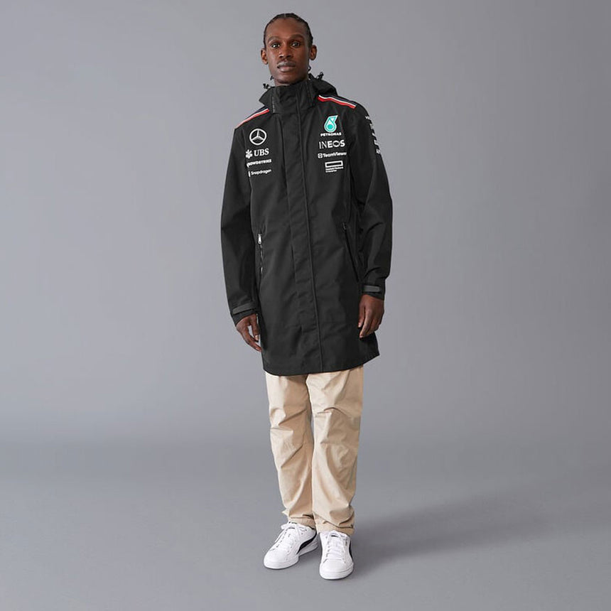 Mercedes AMG Petronas F1 Team 2024 Black Waterproof Rain Jacket
