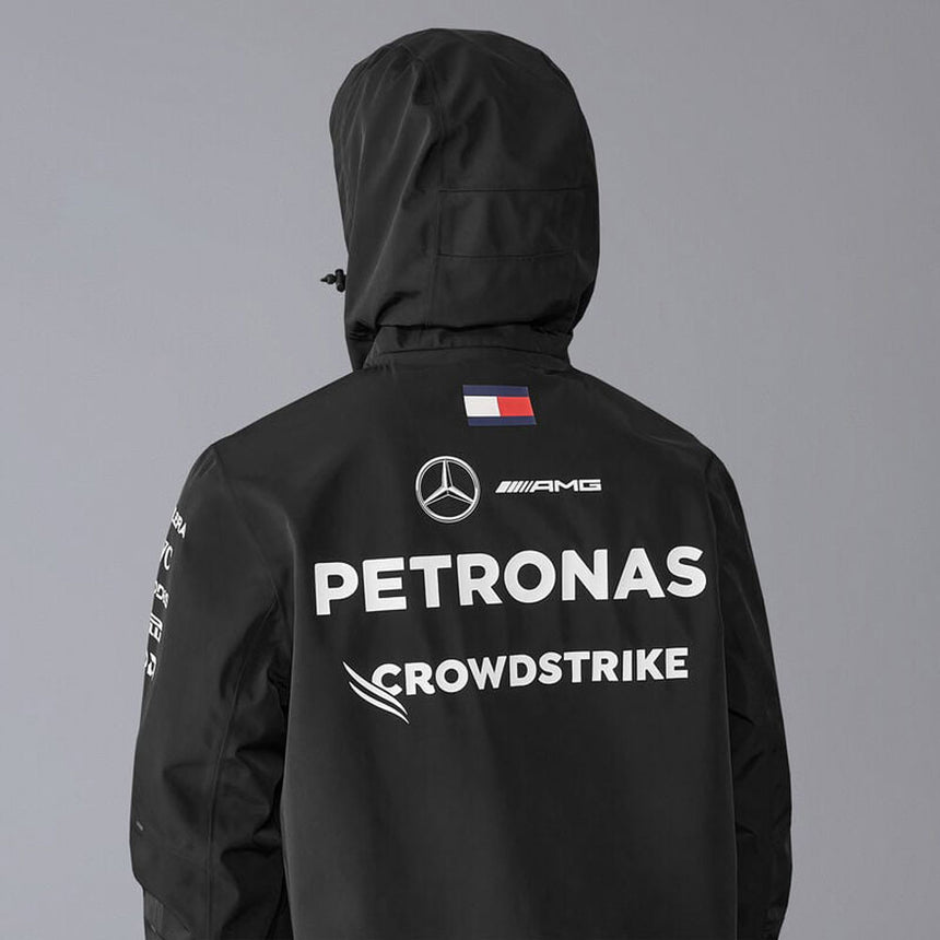 Mercedes AMG Petronas F1 Team 2024 Black Waterproof Rain Jacket
