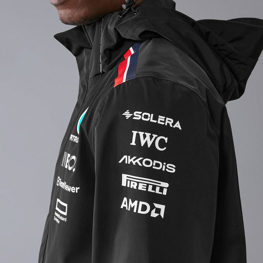 Mercedes AMG Petronas F1 Team 2024 Black Waterproof Rain Jacket