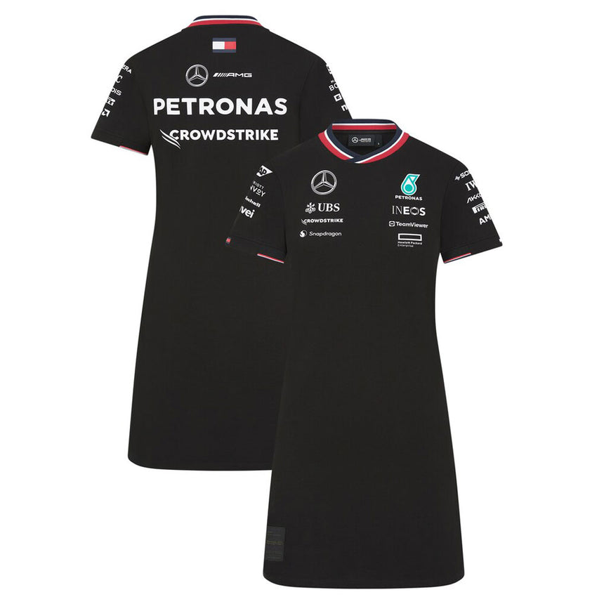 Mercedes AMG Petronas F1 Team Black Ladies Tee Shirt Dress