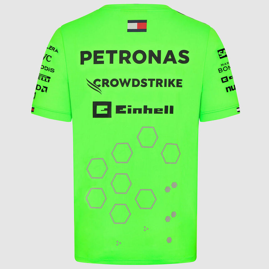 Mercedes AMG Petronas F1 Team Mens Set up T-Shirt | Neon Green