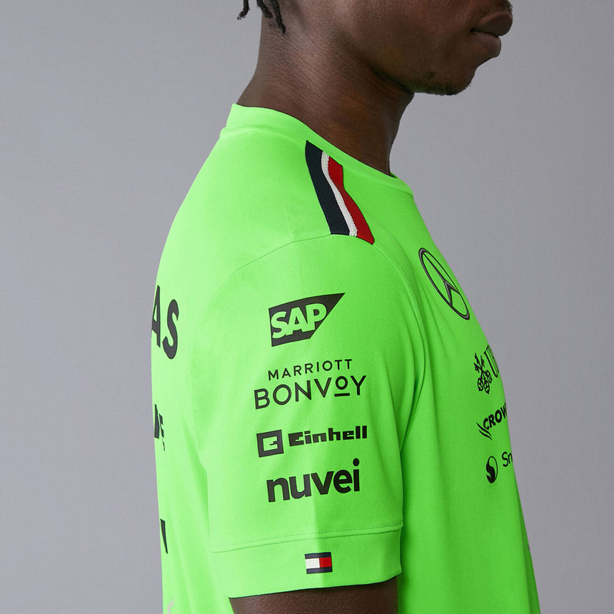 Mercedes AMG Petronas F1 Team Mens Set up T-Shirt | Neon Green