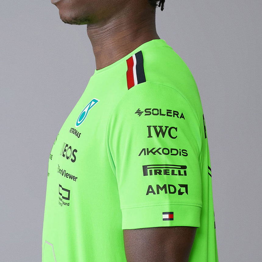 Mercedes AMG Petronas F1 Team Mens Set up T-Shirt | Neon Green