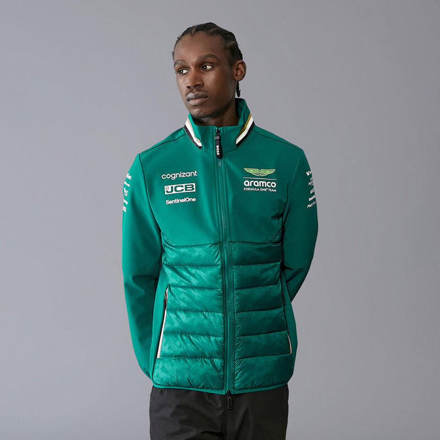 Aston Martin F1 Team Green 2024 Hybrid Padded Softshell Jacket