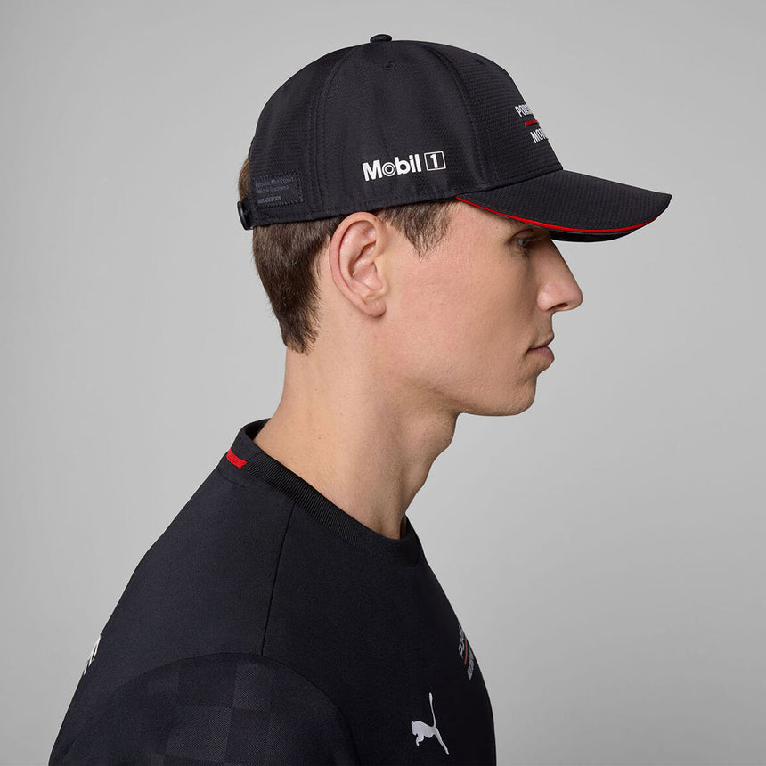 Porsche Penske Motorsport Official Adjustable Snapback Black Cap