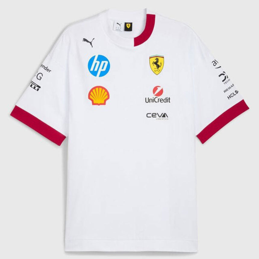 Scuderia Ferrari F1 Team White Oversized Drivers T-Shirt Official PUMA Merch