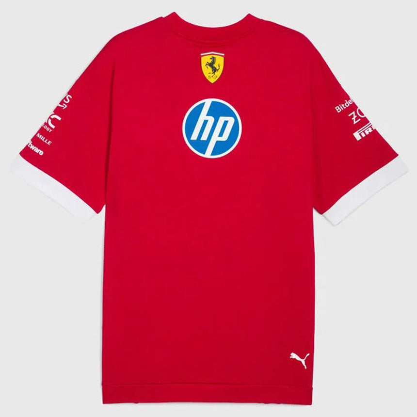 Scuderia Ferrari 2025 Dark Cherry Oversized Drivers T-Shirt Official PUMA Merch