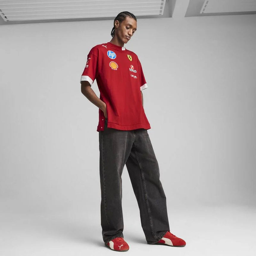 Scuderia Ferrari 2025 Dark Cherry Oversized Drivers T-Shirt Official PUMA Merch