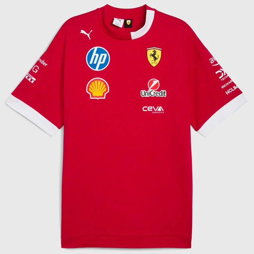 Scuderia Ferrari 2025 Dark Cherry Oversized Drivers T-Shirt Official PUMA Merch