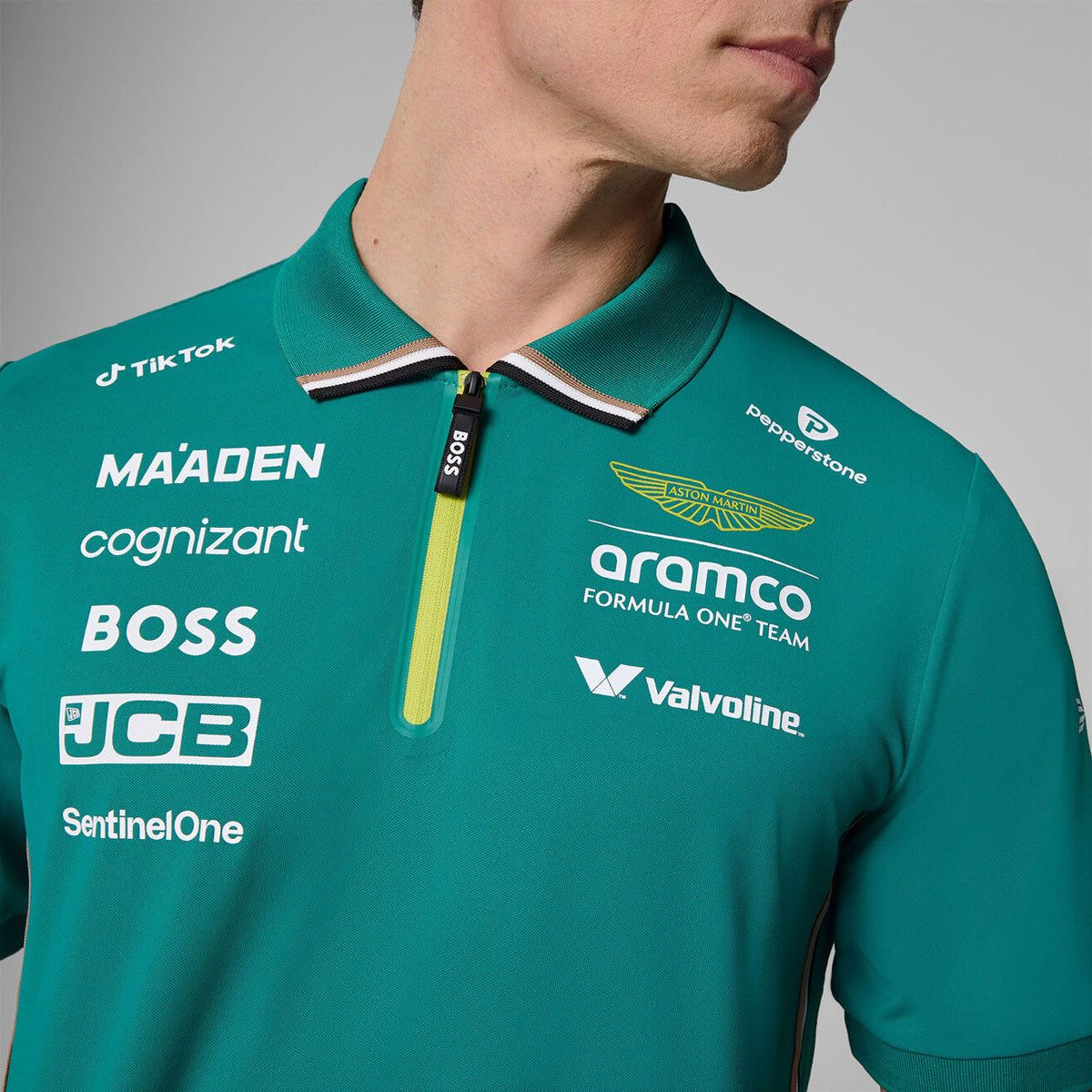 Aston Martin F1 2025 Men’s Green Team Polo Shirt – Official Licensed Gear