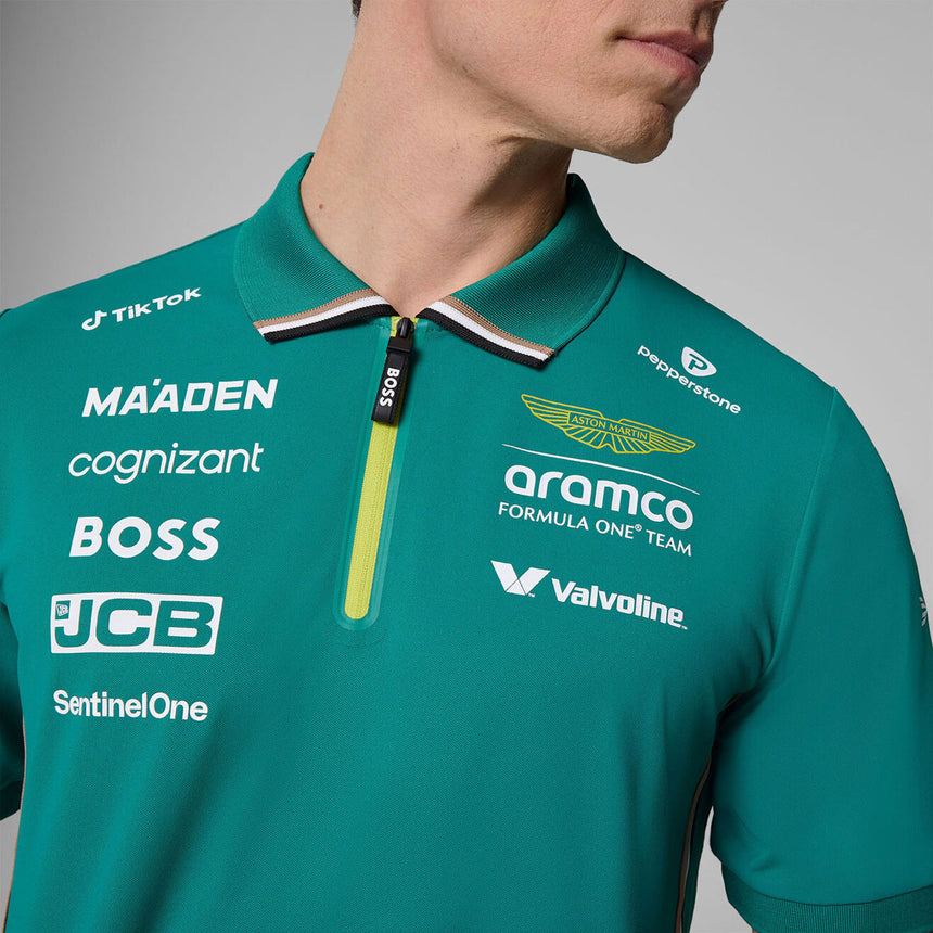 Aston Martin F1 2025 Men’s Green Team Polo Shirt – Official Licensed Gear