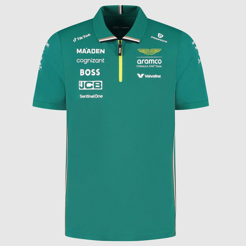 Aston Martin F1 2025 Men’s Green Team Polo Shirt – Official Licensed Gear