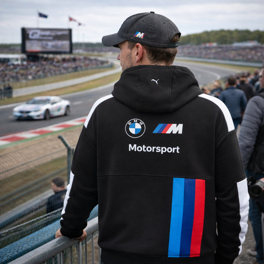 BMW Motorsport M Sport PUMA 2026 Black Official Licensed Drivers Hoodie