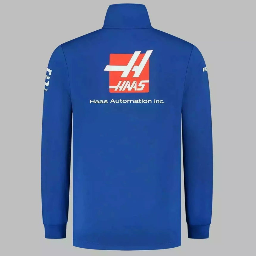 Haas F1 Team Official Licensed Blue 1/4 Zip Sweatshirt