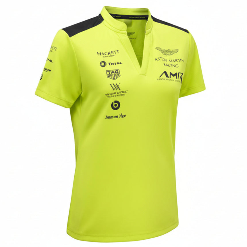 Aston Martin Racing Team AMR Lime Green Ladies Polo Tee Shirt