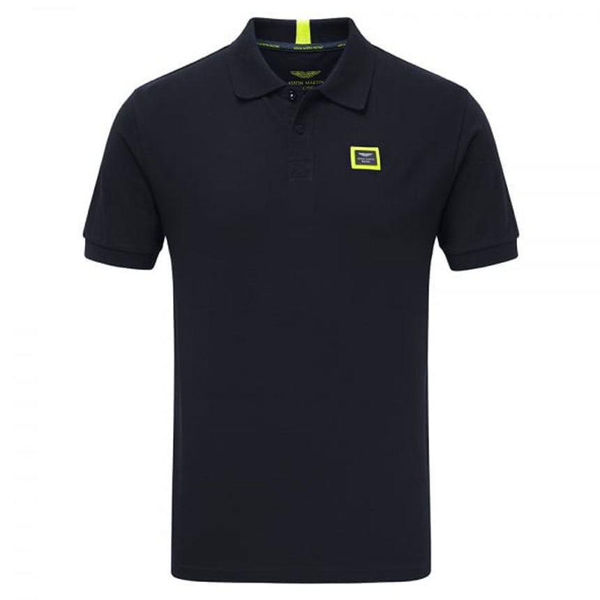 Aston Martin Racing Official Black Chest Logo Team Travel Polo Shirt