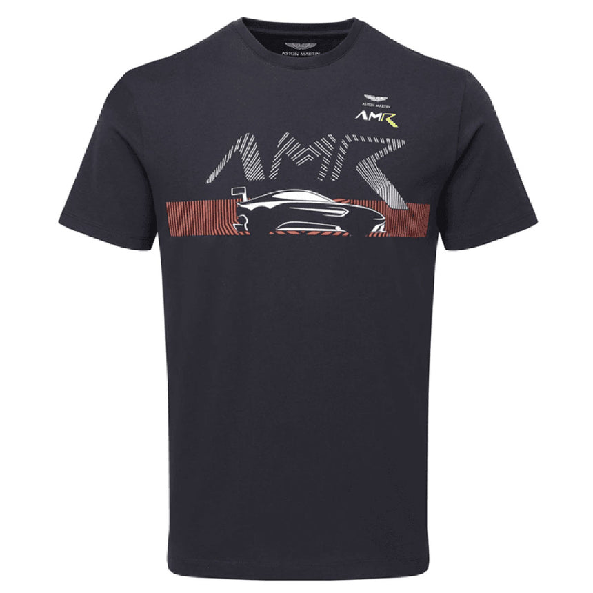 Aston Martin Racing AMR Mens Navy Vantage Car Print T-Shirt