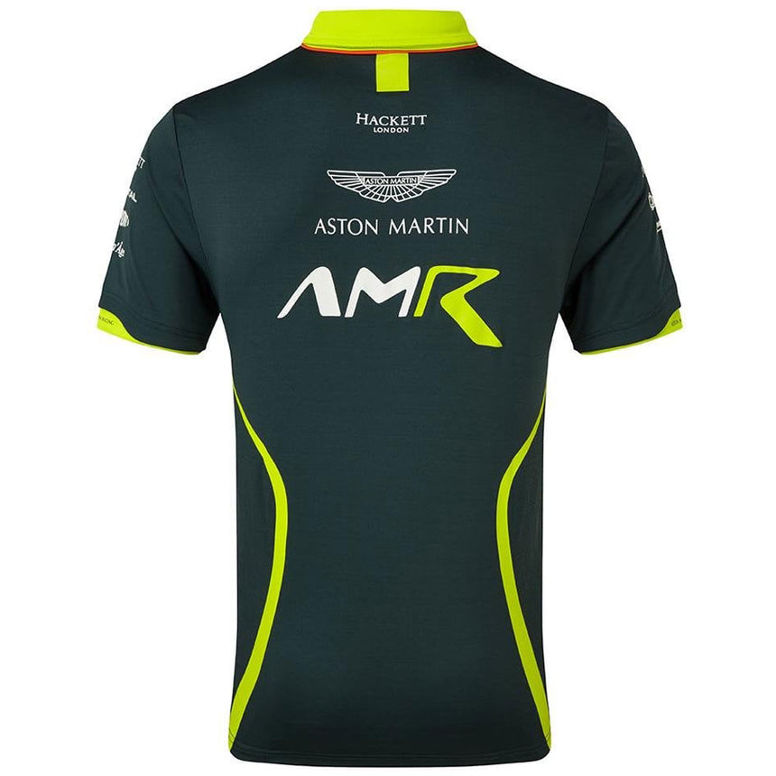 Aston Martin AMR Official Team Poloshirt | Sterling Green with Quarter Zip