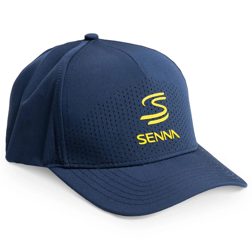 Ayrton Senna Navy Blue Double SS Logo Adjustable Size Leisure Cap