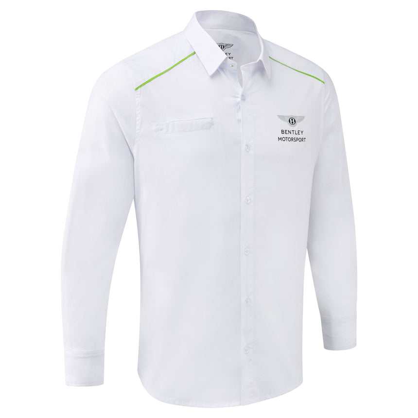 Bentley Motorsport White Long Sleeve Chest Logo Team Shirt
