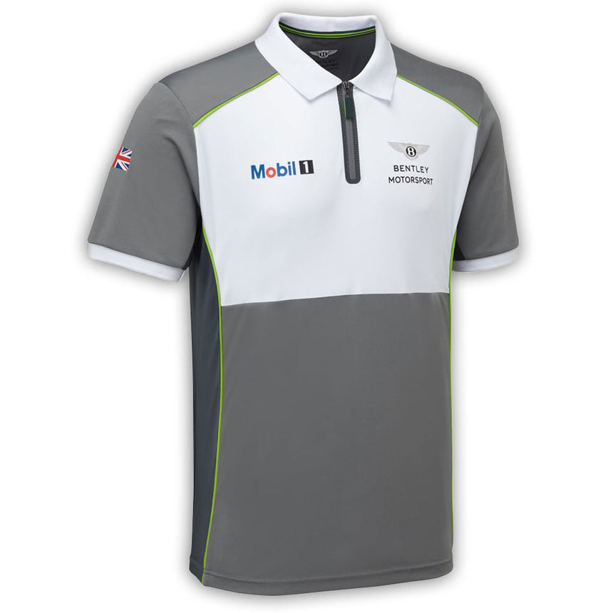 Bentley Motorsport Official Team Polo Shirt for Men | White/Grey