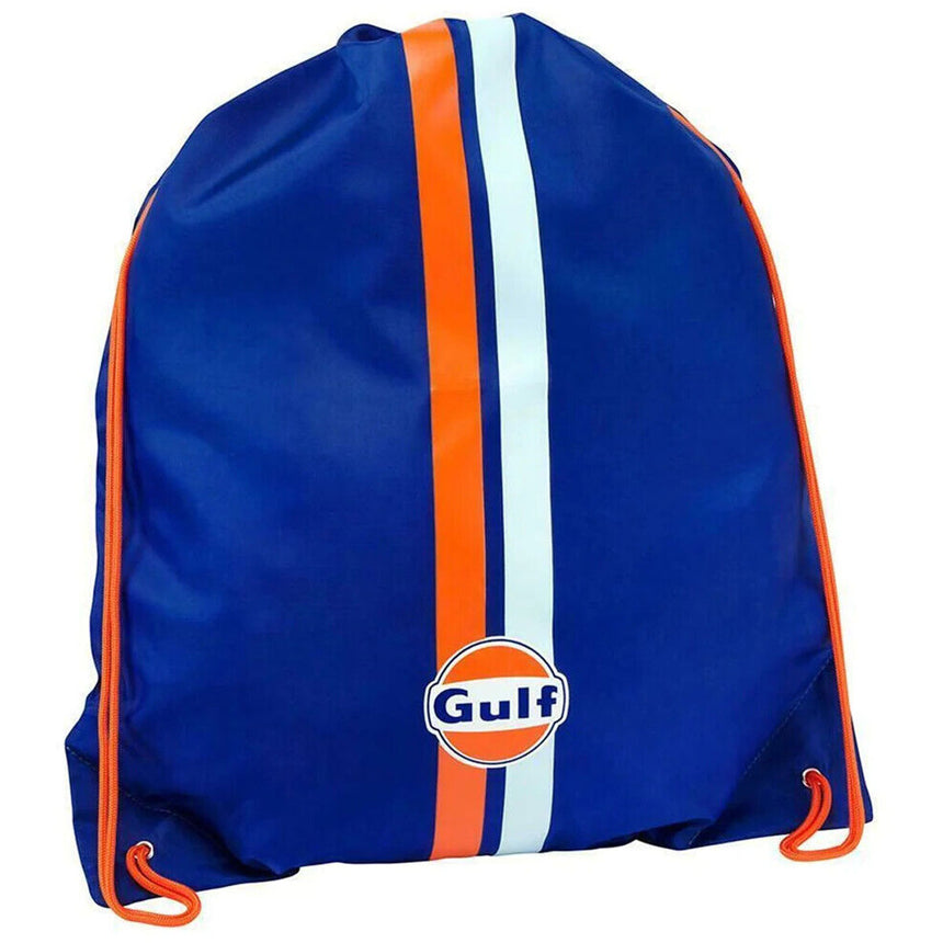Gulf Racing Drawstring Bag with Classic Logo and Stripes