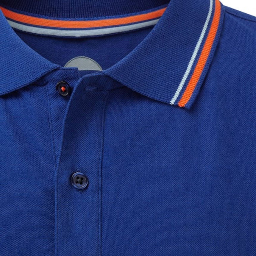 Gulf Racing Blue Team Polo with Iconic Racing Stripes & Gulf Logo