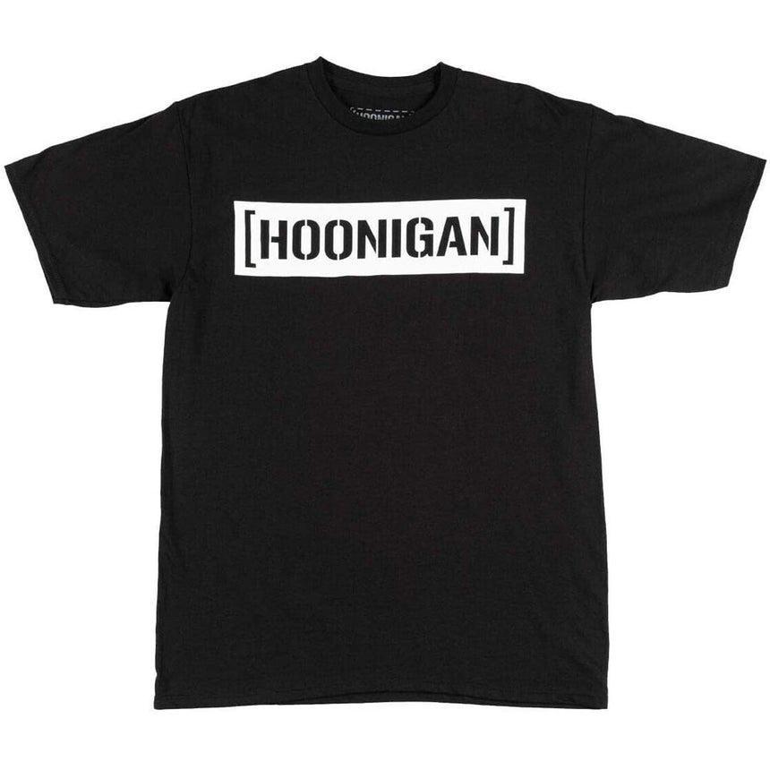 Hoonigan Censor Bar BW Print Black Tee Shirt
