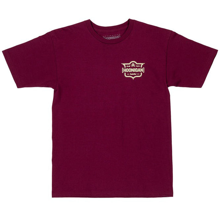 Hoonigan Emblem T Print Burgundy Tee Shirt