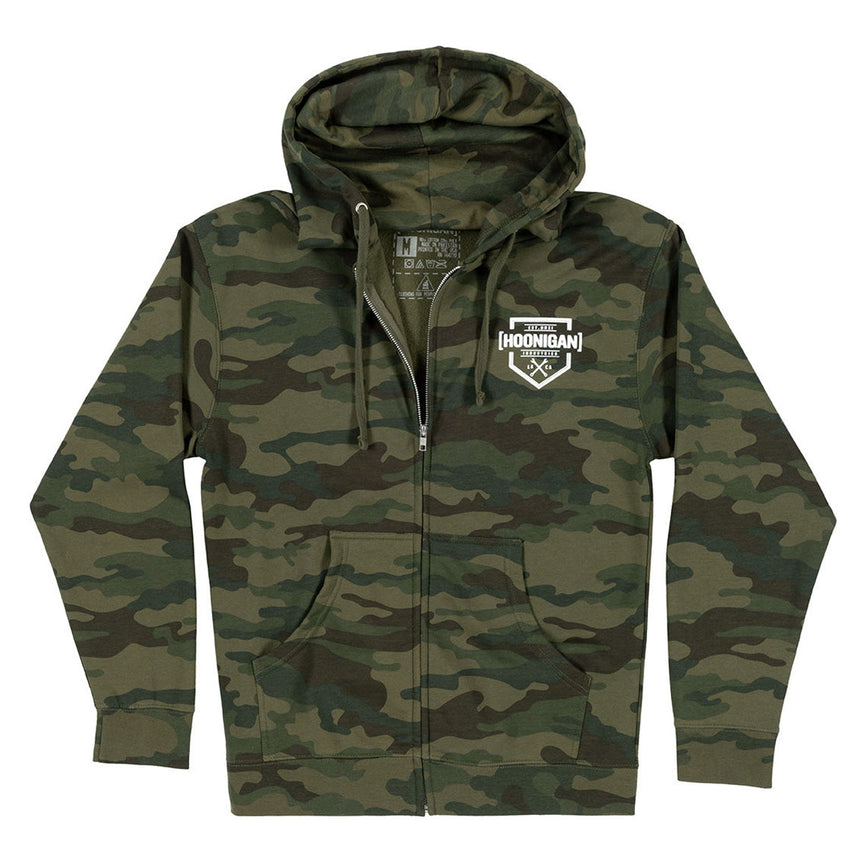 Hoonigan Bracket X Camo Green Full Front Zip Hoodie