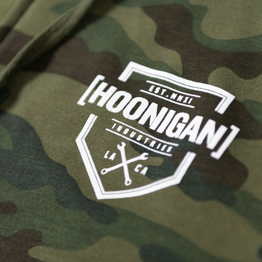 Hoonigan Bracket X Camo Green Full Front Zip Hoodie