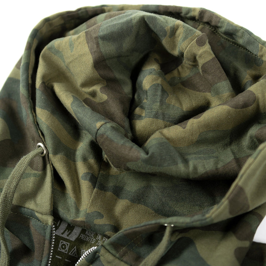 Hoonigan Bracket X Camo Green Full Front Zip Hoodie