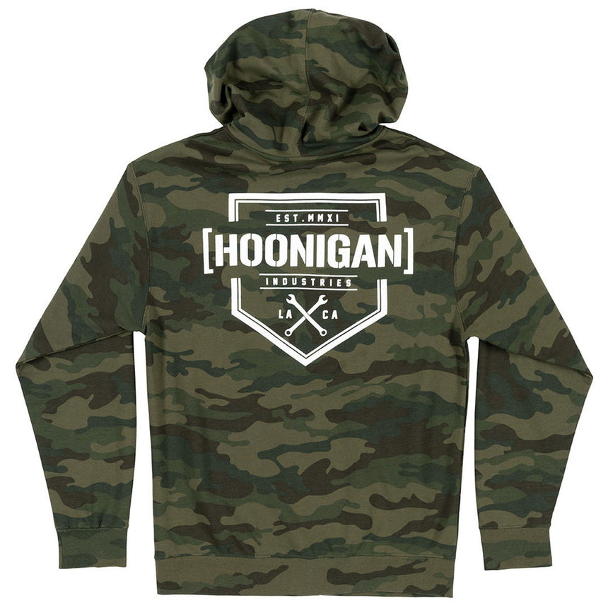 Hoonigan Bracket X Camo Green Full Front Zip Hoodie
