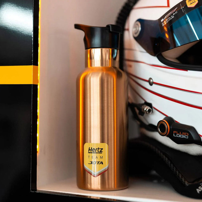 Hertz Team Jota Official Gold Logo Water Bottle & Gift Box