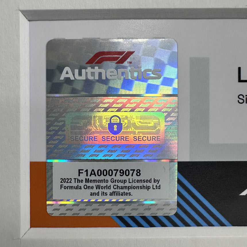 Lando Norris Signed Official McLaren 2023 Balaclava In Display Frame