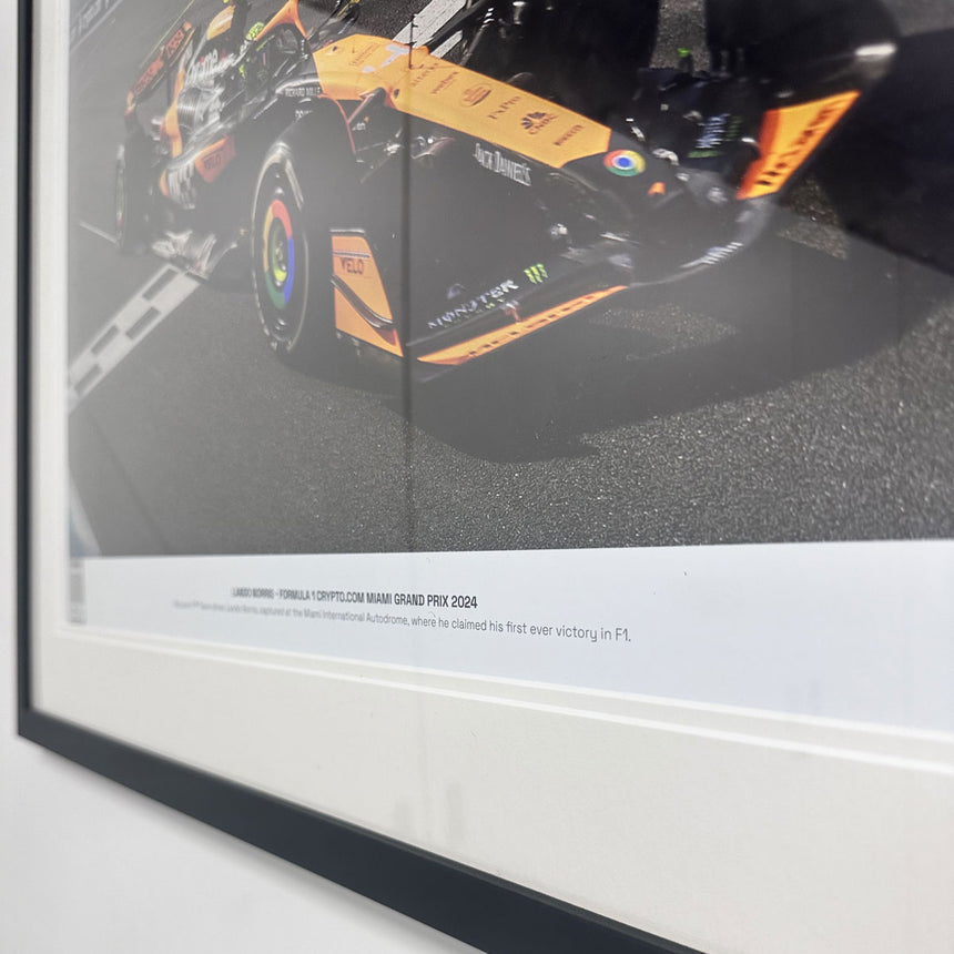 Lando Norris Formula 1 Crypto Miami Grand Prix 2024 No 26/100 Signed Print in Display Frame