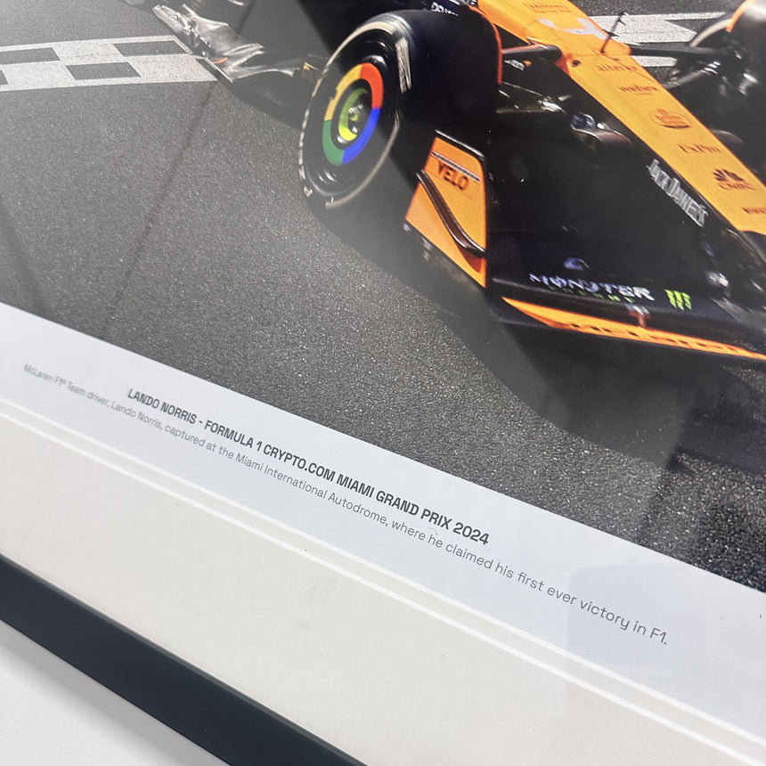 Lando Norris Formula 1 Crypto Miami Grand Prix 2024 No 26/100 Signed Print in Display Frame