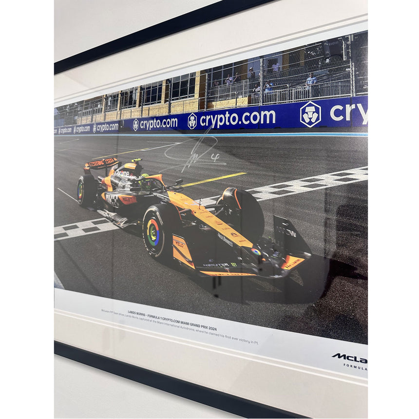 Lando Norris Formula 1 Crypto Miami Grand Prix 2024 No 26/100 Signed Print in Display Frame