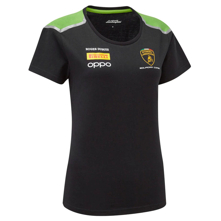 Automobili Lamborghini Squadra Corse Official Ladies Black/Green Team T-Shirt