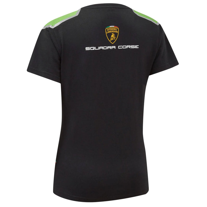 Automobili Lamborghini Squadra Corse Official Ladies Black/Green Team T-Shirt