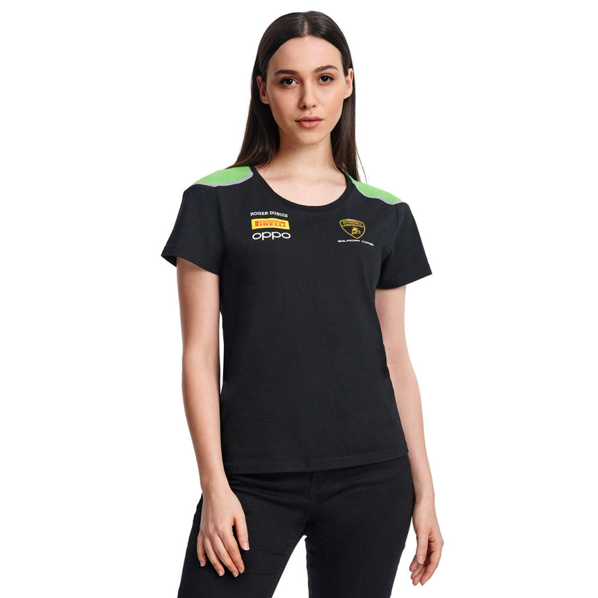 Automobili Lamborghini Squadra Corse Official Ladies Black/Green Team T-Shirt