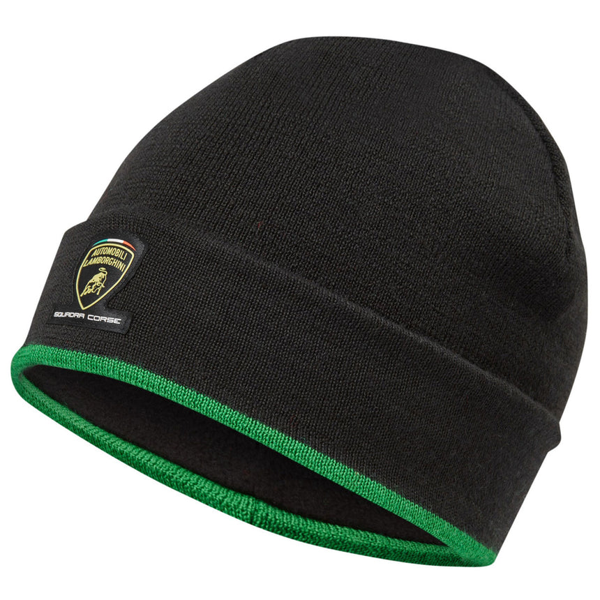 Squadra Corse Automobili Lamborghini Team Knitted Black Beanie Hat