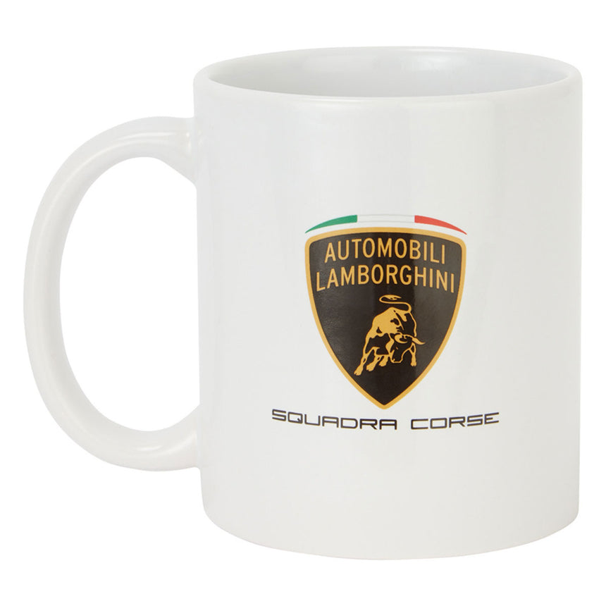 Lamborghini Squadra Corse White Porcelain Coffee Mug